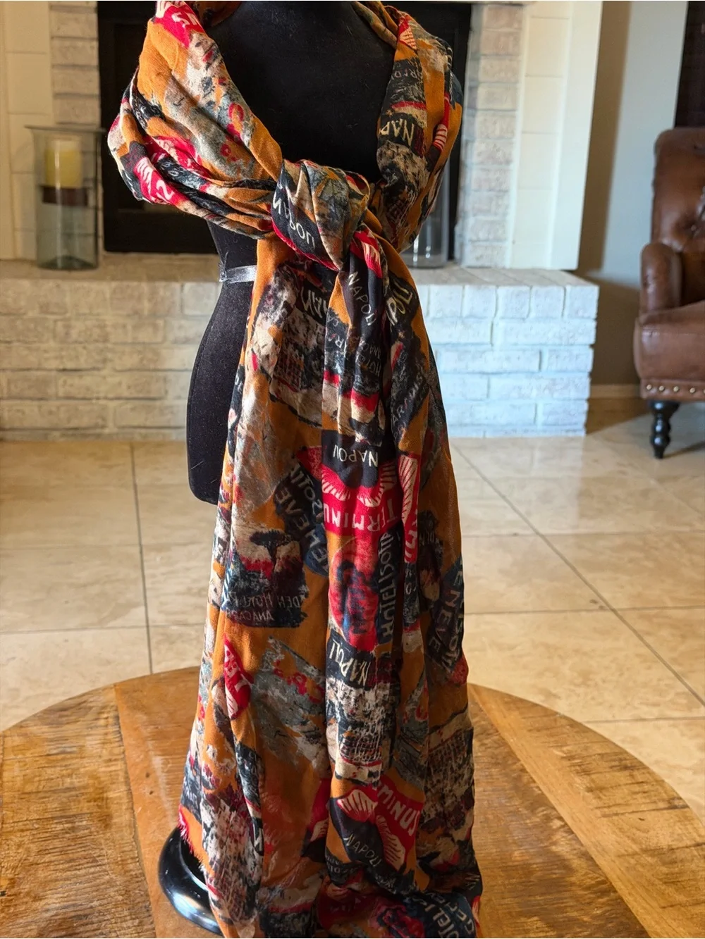 Lot 4 Patricia Nash Fall Pattern Scarfs Wraps 100% Viscose 24-28” Wide Fringe